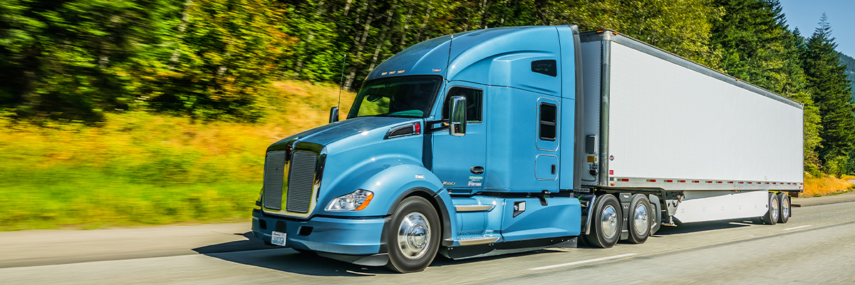 T680 driving on the road